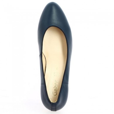 blue leather pump 42, 42.5, 43, 44 Gabor, top view