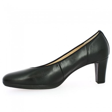 chaussures bureau cuir noir plateforme 42, 42.5, 43, 44 femme Shoesissime, vue intérieure