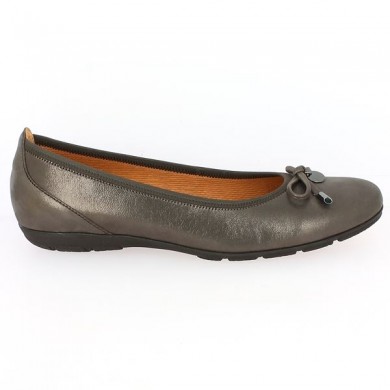 ballerines Gabor grande pointure cuir métallisé Shoesissime, vue coté