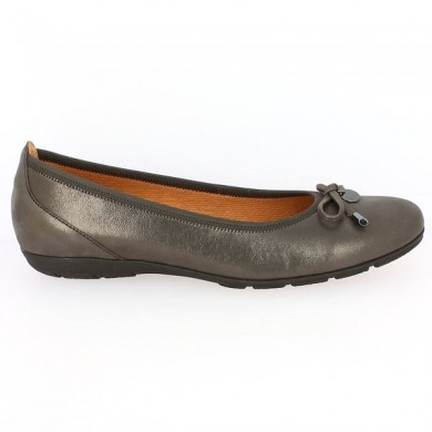 Gabor ballerinas large size metallic leather Shoesissime, side view