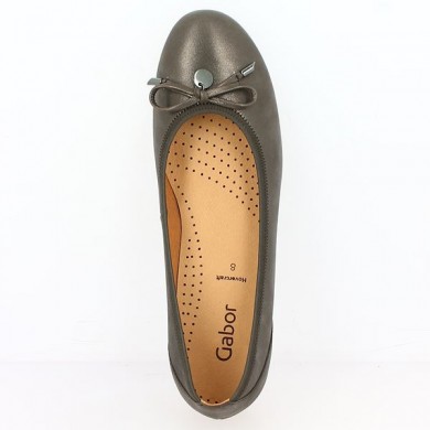 Gabor ballerinas 8, 8.5, 9, 9.5 Shoesissime metallic leather, top view