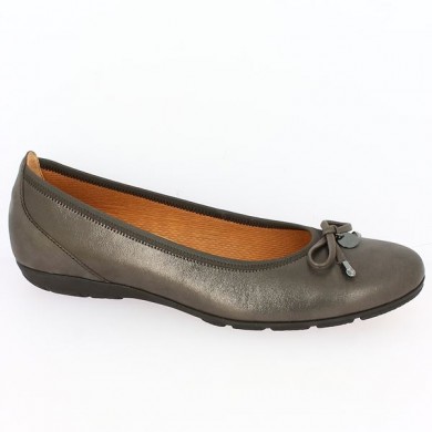 Gabor ballerinas large size metallic leather Shoesissime, profile view