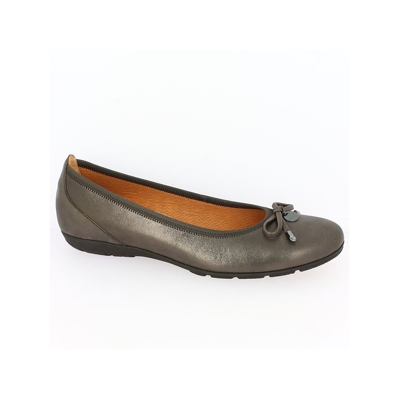 Gabor ballerinas large size metallic leather Shoesissime, profile view