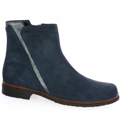 flat boots blue velvet Gabor 42, 42.5, 43, 44, view profile