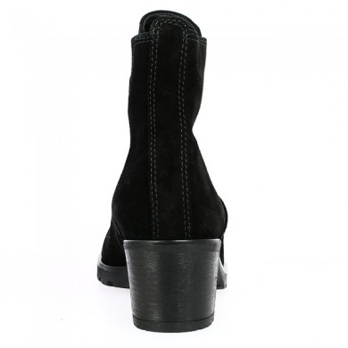 Bottines bout rond petit talon Femme grande taille Gabor semelle amovible noire Shoesissime, vue arrière
