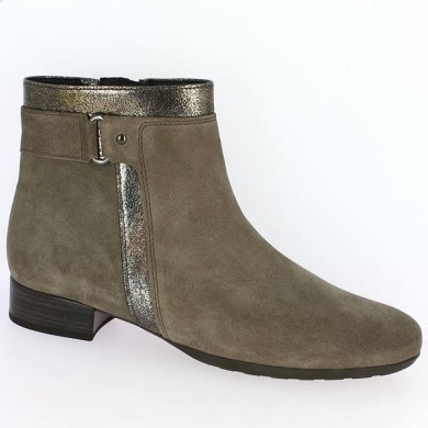 gabor taupe bootie round toe 8, 8.5, 9, 9.5, profile view