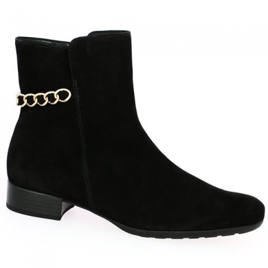 black velvet ankle boot Gabor Shoesissime, profile view