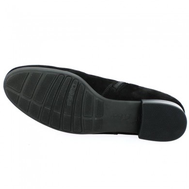 round toe boots Gabor grande pointure velours noir chaine Shoesissime, vue semelle