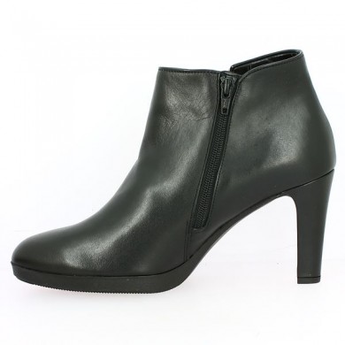 Gabor large size Shoesissime black leather platform heel boot, inside view
