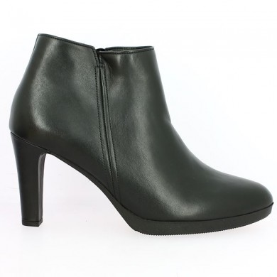 Boots black leather platform heel Gabor 8, 8.5, 9, 9.5 Shoesissime, side view