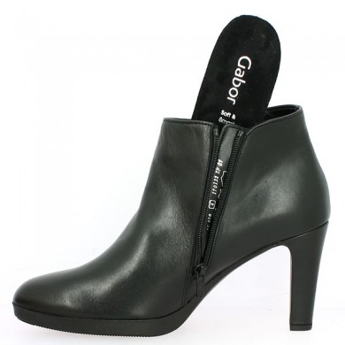 Shoesissime black ankle boot, platform heel, removable sole, large size, interior view