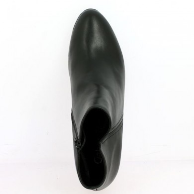 Black leather boots platform heel Gabor large size Shoesissime, top view