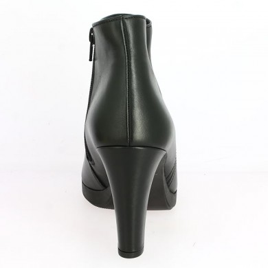 Black leather platform ankle boot 42, 42.543, 44 Shoesissime, heel view