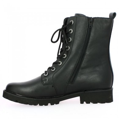 Women's lace-up boot large size Remonte black leather D8668-00, interior view