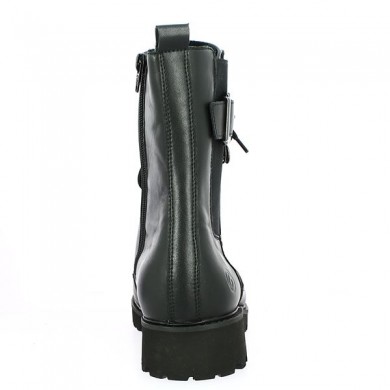 Boots lacets femme grande pointure Remonte cuir noir D8668-00, vue arrière