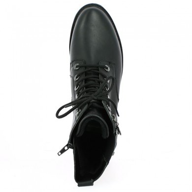Women's lace-up boot 42, 43, 44, 45 Remonte black leather D8668-00 Shoesissime, top view