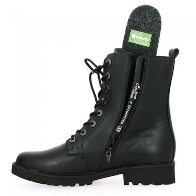 Removable sole boots large size woman Remonte black leather D8668-00, view details
