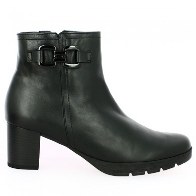 bottines cuir noir Gabor petit talon grande pointure Shoesissime, vue coté