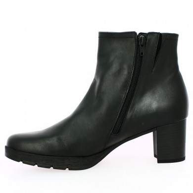 bottines cuir noir Gabor petit talon 42, 42.5, 43, 44 Shoesissime, vue intérieure