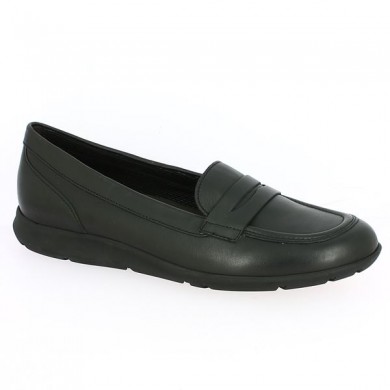 Gabor comfort moccasin black leather large size, profile view