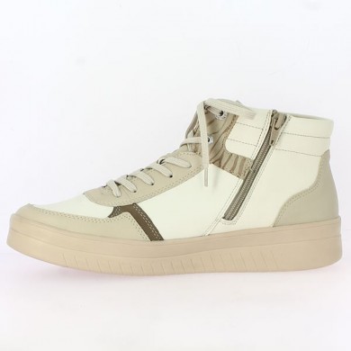 sneakers montante 42, 43, 44, 45 femme beige fermeture éclair Shoesissime, vue intérieure