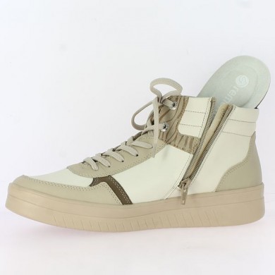 chaussure montante 42, 43, 44, 45 femme beige fermeture éclair Shoesissime, vue semelle amovible