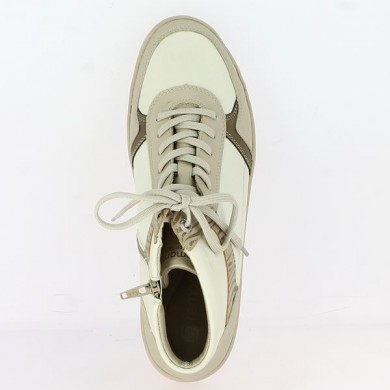 sneakers montante grande pointure femme beige D0J71-80 Remonte Shoesissime, vue dessus
