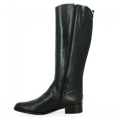 Shoesissime all-leather black women's riding boot, large size, inside view