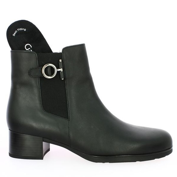 Bottines Femme Gabor En Cuir Noir - Taille 36 - Style Bottillon