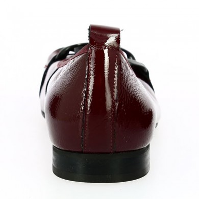 Folie's shoes patent burgundy chain large size Shoesissime, back view