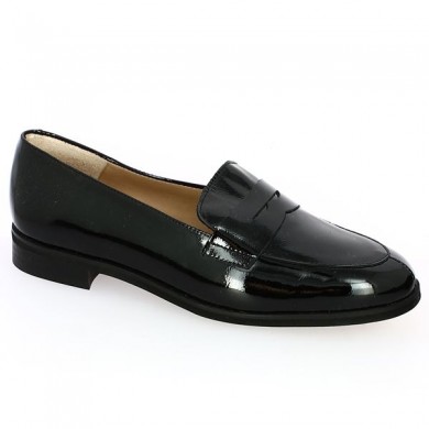 women's black patent moccasin 42, 43, 44, 45 Shoesissime, profile view