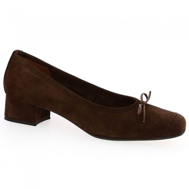 escarpin petit talon nubuck marron 42, 43, 44, 45, view profile
