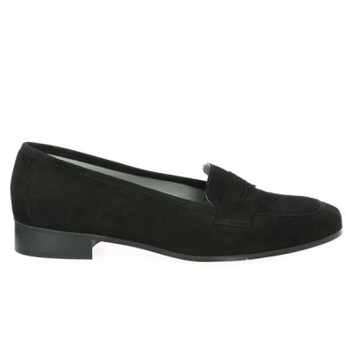 moccasin grande pointure velours black Shoesissime, side view