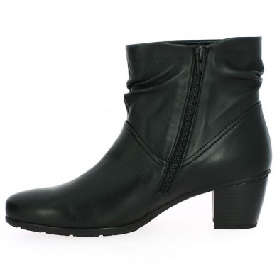 Gabor boots 8, 8.5, 9, 9.5 black leather small pleated heel, inside view