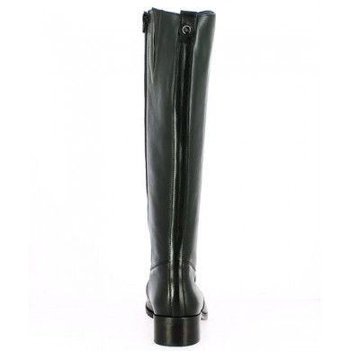 Women's flat black leather boots 42, 43, 44, 45, rear view