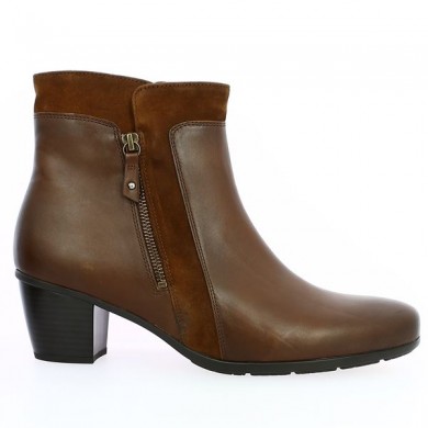 boots Gabor petit talon marron Shoesissime, vue profil