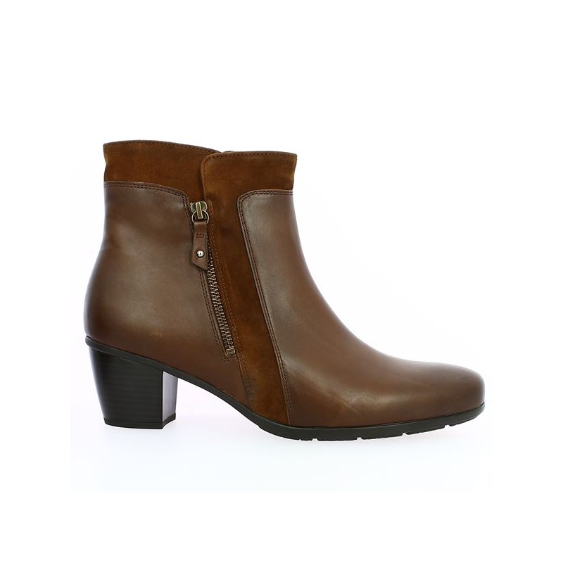 boots Gabor petit talon marron Shoesissime, vue profil