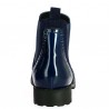 bottine cuir bleu velours et vernis femme grande taille Shoesissime, vue talon