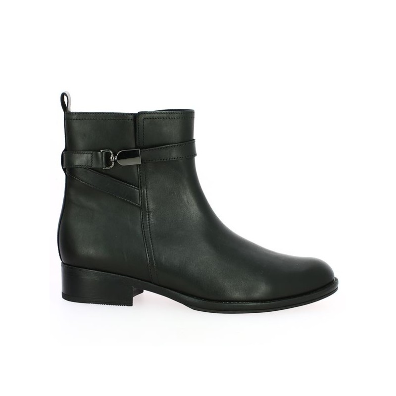 Cali - Black leather flat riding boot - Gabor Grande Pointure - Shoesissime