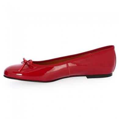 chaussures plates cuir vernis rouge 42, 43, 44, 45 femme, vue intérieure