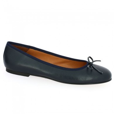 navy blue leather ballerina 42, 43, 44, 45 Shoesissime, profile view