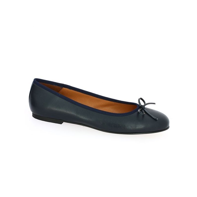 navy blue leather ballerina 42, 43, 44, 45 Shoesissime, profile view