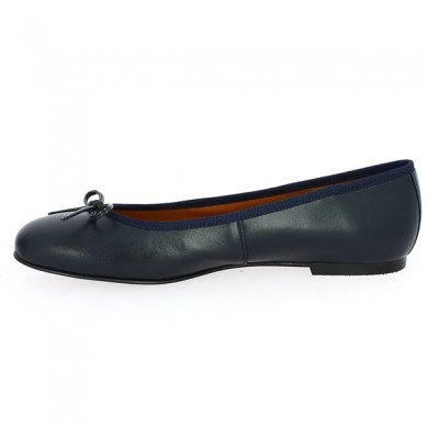 navy blue leather ballerina Shoesissime large size, inside view