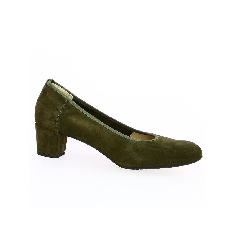 khaki green small soft heel pump 42, 43, 44, 45 Shoesissime, side view