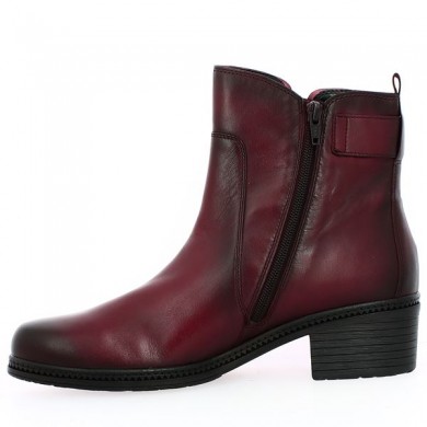 Women's round-toe burgundy boots Gabor large size Shoesissime, inside view