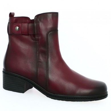 Small heel burgundy leather boot Gabor 8, 8.5, 9, 9.5 Shoesissime, view profile