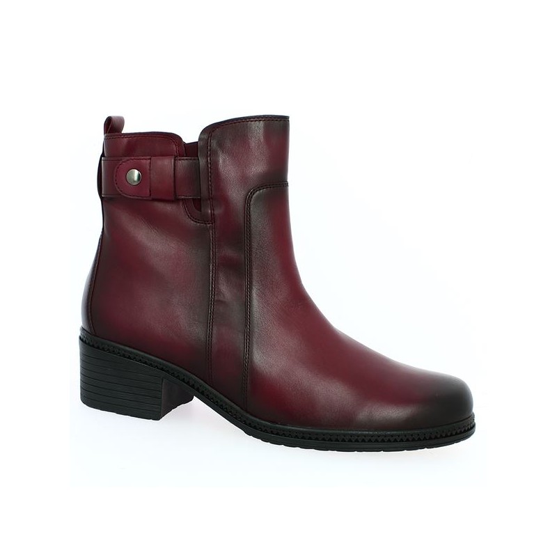 Small heel burgundy leather boot Gabor 8, 8.5, 9, 9.5 Shoesissime, view profile