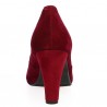 bottines bordeaux rouge fendue à l'avant grande taille Shoesissime, vue talon