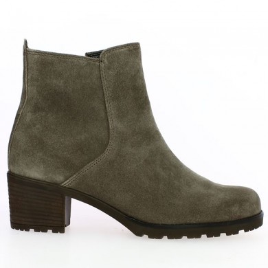 Boots bout rond taupe Gabor grande taille Shoesissime, vue coté