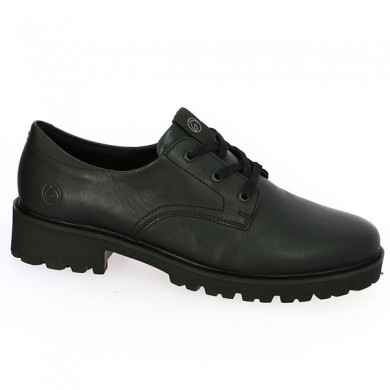 women's black derby Remonte large size D8694-00, side view